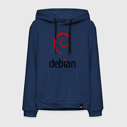 Толстовка-худи хлопковая мужская Debian, цвет: тёмно-синий