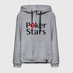 Толстовка-худи хлопковая мужская Poker Stars, цвет: меланж