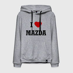 Толстовка-худи хлопковая мужская I love Mazda, цвет: меланж