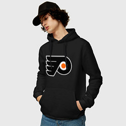 Толстовка-худи хлопковая мужская Philadelphia Flyers цвета черный — фото 2