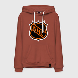 Толстовка-худи хлопковая мужская NHL, цвет: кирпичный