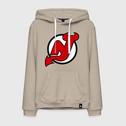 Толстовка-худи хлопковая мужская New Jersey Devils, цвет: миндальный