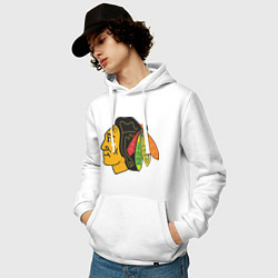 Толстовка-худи хлопковая мужская Chicago Blackhawks, цвет: белый — фото 2