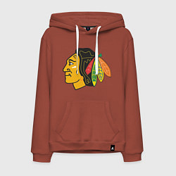 Толстовка-худи хлопковая мужская Chicago Blackhawks, цвет: кирпичный