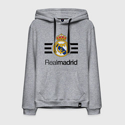 Толстовка-худи хлопковая мужская Real Madrid Lines, цвет: меланж