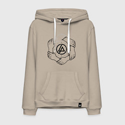 Толстовка-худи хлопковая мужская Linkin Park: Brotherhood, цвет: миндальный