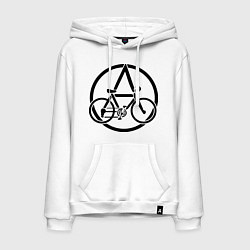 Толстовка-худи хлопковая мужская Anarchy Bike, цвет: белый