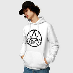 Толстовка-худи хлопковая мужская Anarchy Bike, цвет: белый — фото 2