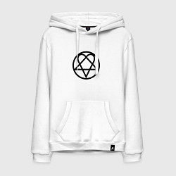 Толстовка-худи хлопковая мужская HIM Symbol, цвет: белый