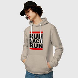Толстовка-худи хлопковая мужская Run Вася Run, цвет: миндальный — фото 2