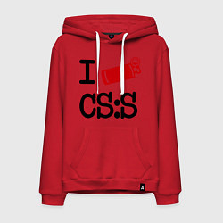 Толстовка-худи хлопковая мужская I love CS:S, цвет: красный