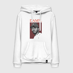 Толстовка-худи хлопковая мужская Kendrick Lamar: DAMN, цвет: белый