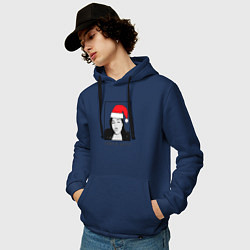 Толстовка-худи хлопковая мужская Sasha Grey Santa, цвет: тёмно-синий — фото 2