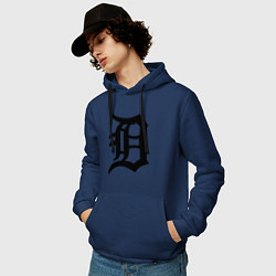 Толстовка-худи хлопковая мужская Detroit Tigers, цвет: тёмно-синий — фото 2