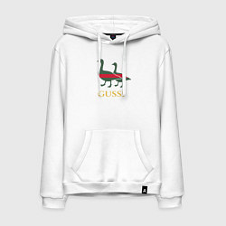 Толстовка-худи хлопковая мужская GUSSI GG, цвет: белый