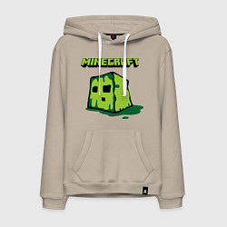 Толстовка-худи хлопковая мужская Minecraft Creeper, цвет: миндальный