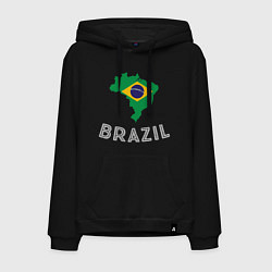 Толстовка-худи хлопковая мужская Brazil Country, цвет: черный