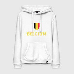 Толстовка-худи хлопковая мужская Belgium, цвет: белый