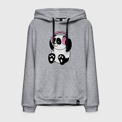 Мужская толстовка-худи Panda in headphones панда в наушниках
