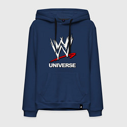Толстовка-худи хлопковая мужская WWE universe цвета тёмно-синий — фото 1