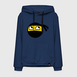 Толстовка-худи хлопковая мужская Awesome ninja смайл, цвет: тёмно-синий