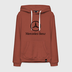 Толстовка-худи хлопковая мужская Logo Mercedes-Benz, цвет: кирпичный