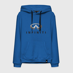 Толстовка-худи хлопковая мужская Logo Infiniti цвета синий — фото 1