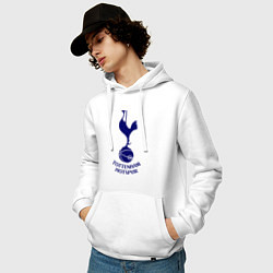 Толстовка-худи хлопковая мужская Tottenham FC, цвет: белый — фото 2