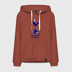 Толстовка-худи хлопковая мужская Tottenham FC, цвет: кирпичный
