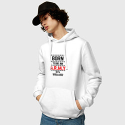 Толстовка-худи хлопковая мужская Born to be an ARMY BTS, цвет: белый — фото 2