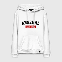 Толстовка-худи хлопковая мужская FC Arsenal Est. 1886, цвет: белый