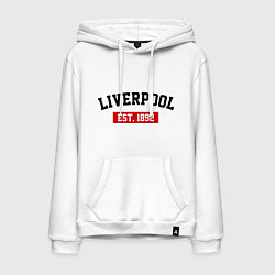 Толстовка-худи хлопковая мужская FC Liverpool Est. 1892, цвет: белый