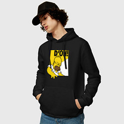 Толстовка-худи хлопковая мужская Homer D'OH!, цвет: черный — фото 2