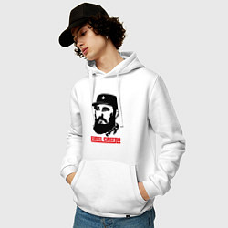 Толстовка-худи хлопковая мужская Fidel Castro, цвет: белый — фото 2