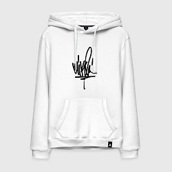 Толстовка-худи хлопковая мужская Mike Shinoda: autograph, цвет: белый