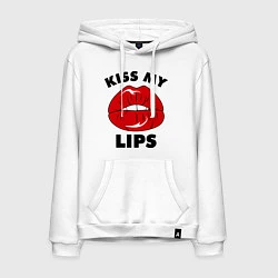 Толстовка-худи хлопковая мужская Kiss my Lips, цвет: белый