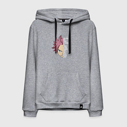 Толстовка-худи хлопковая мужская Natsu Quote, цвет: меланж