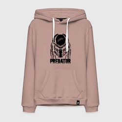 Толстовка-худи хлопковая мужская Predator Mask, цвет: пыльно-розовый