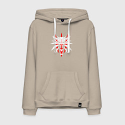 Толстовка-худи хлопковая мужская Амулет ведьмака, цвет: миндальный