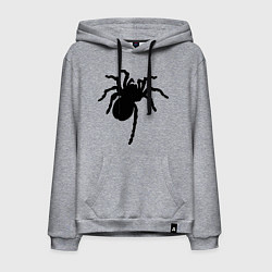 Толстовка-худи хлопковая мужская Черный паук, цвет: меланж