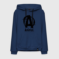 Толстовка-худи хлопковая мужская Animal Logo, цвет: тёмно-синий
