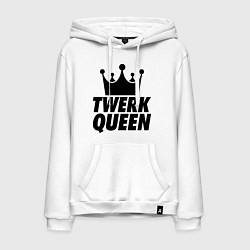 Толстовка-худи хлопковая мужская Twerk Queen, цвет: белый