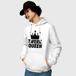 Толстовка-худи хлопковая мужская Twerk Queen, цвет: белый — фото 2
