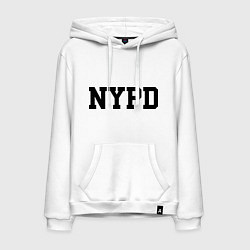 Толстовка-худи хлопковая мужская NYPD, цвет: белый