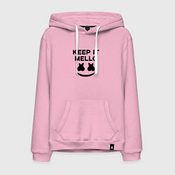 Толстовка-худи хлопковая мужская Keep it Mello, цвет: светло-розовый