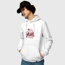 Толстовка-худи хлопковая мужская Mars, цвет: белый — фото 2