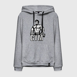 Толстовка-худи хлопковая мужская Gym Men's, цвет: меланж