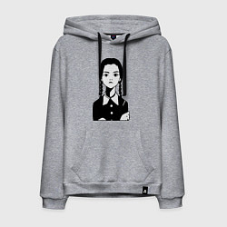 Толстовка-худи хлопковая мужская Wednesday Addams, цвет: меланж