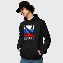 Толстовка-худи хлопковая мужская Dota 2: Russian Community, цвет: черный — фото 2