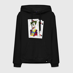 Толстовка-худи хлопковая мужская Joker Cards цвета черный — фото 1
